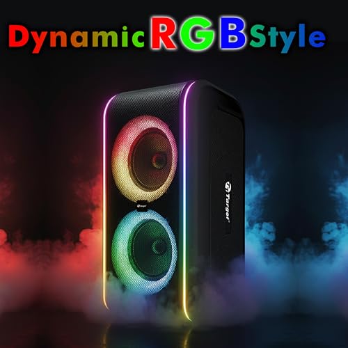 Image of TT-PSE-6x201+ Dual 6.5-inch Driver, Party Bluetooth Speaker with 100W Sound, TWS Function, RGB Lights, Karaoke Mic Port, 7 Hours Playtime, Type-C Fast Charging,Dual Wireless Mic