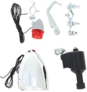 Frustration Bike Light Bicycle Motorized Bike Friction Dynamo Generator Head Tail Light 6V 3W Bike Acessories