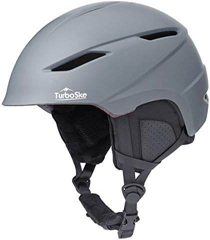 TurboSke Ski Helmet, Snowboard Helmet Snow Sports Helmet, Audio Compatible and Lightweight, ASTM Standard Helmet for Men, Women and Youth (L, Gray)