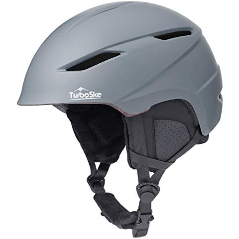 TurboSke Ski Helmet, Snowboard Helmet Snow Sports Helmet, Audio Compatible and Lightweight, ASTM Standard Helmet for Men, Women and Youth (M, Gray) Cover