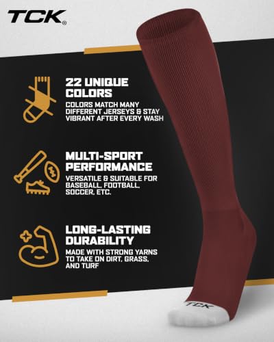Image of Prosport Baseball Socks & Softball Socks, Kids & Adult Knee High Tube Sock