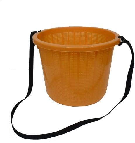 Amazon 丸型収穫かご ベルト付 小 オレンジ 小 小 物流コンテナ