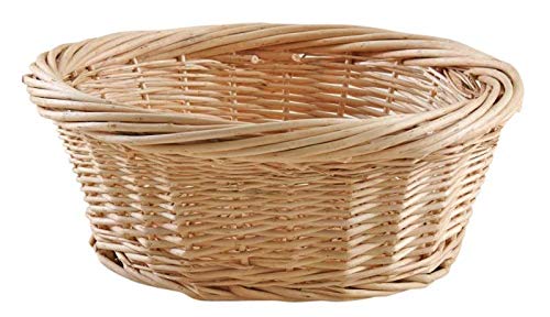 AUBRY GASPARD - Corbeille Ronde en Osier Blanc - Ø 37 cm x Hauteur 14 cm - Poids 0,48 kg - Idéale pour Rangement et Décoration Intérieure - Style Élégant...