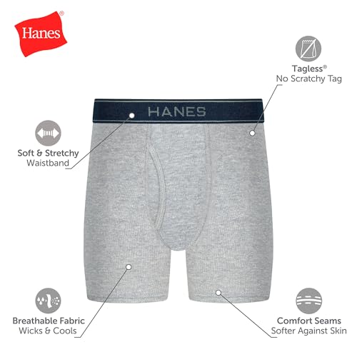 Image of Hanes Boys' Underwear Boxer Briefs Or Briefs Pack, 8 Or 12 Pack, Cotton Stretch Underwear for Boys & Toddler Boys