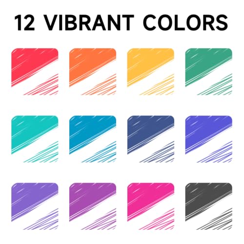 Image of Lineon Erasable Gel Pens, 12 Colors Retractable Fine Point Erasable Pens Clicker for Back to School, Assorted Color Inks, Make Mistakes Disappear for Drawing Writing Planner and Crossword Puzzles