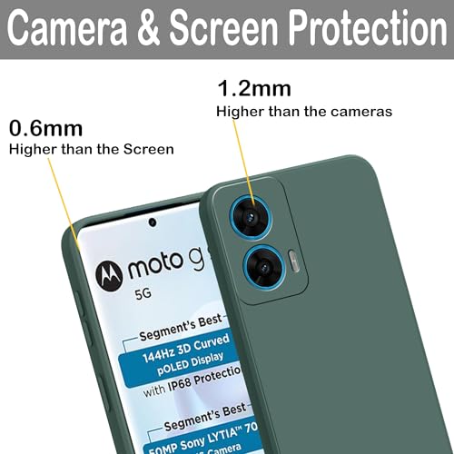 Image of amazon basics Back Cover for Moto G96 5G | Ultra Slim Soft Rubberised Case | Matte Silicone Flexible Mobile Case | Camera Protection - Green