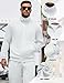 COOFANDY Sweat Suit For Men 2 Piece Set Workout Tracksuit White Zipper Athletic Jacket Running Pants Track Suit Large