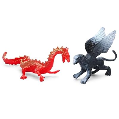ONEST 24 Pieces Mini Dragon Figures Miniature Playset Flying Dragon Figurines Cupcake Topper Party Table Decorations