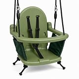 Klappbarer Babyschaukelsitz Pastellgrün aus Kunststoff – Platzsparend faltbar, kompakt für Urlaub & Zuhause, sicherer Schaukelsitz mit arretierbarer Rückenlehne, 46 x 38 x 43 cm
