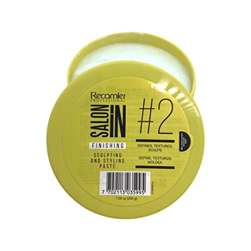 Recamier Professional Saloon In Finishing No. 2 Sculpting and Styling Paste for Hair Finishing | Pasta Cabello Para Estilo Y Acabado - 7 Ounces - 200 Grams