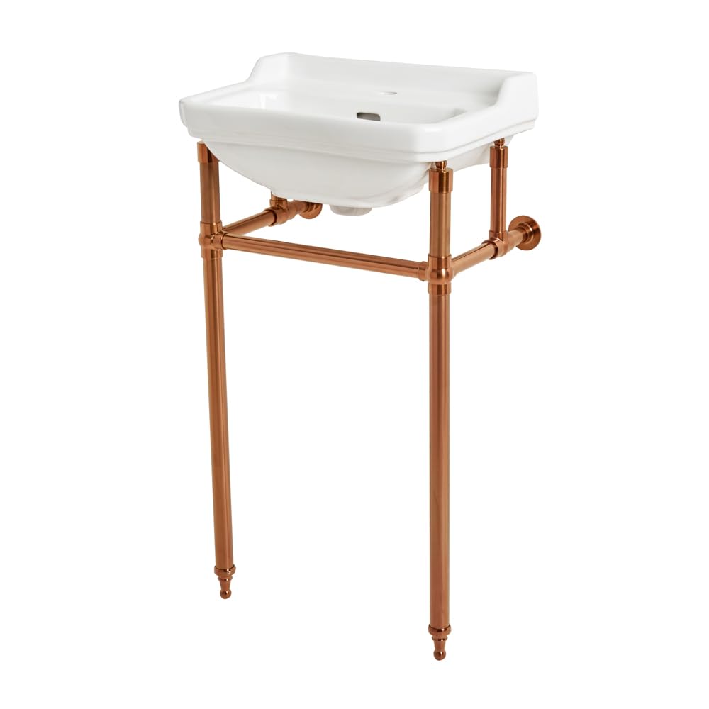 Milano Brushed Copper Richmond 1 Tap Hole Bathroom Basin Sink Copper Washstand - 500Mm X 350Mm