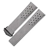 Bracelet de montre compatible avec TAG Heuer for homme, boucle déployante en cuir givré, 20 mm, 22 mm, 24 mm, gris, noir, marron, véritable