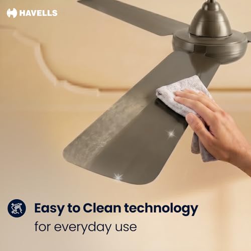 Image of Havells 1200mm Thrill Decor Energy Saving Ceiling Fan| High Speed, High Air Delivery| Strong & Powerful Motor| Air Delivery: 220 m /min| Speed: 370 RPM| 2 Year Warranty|(Pack of 1,Cocoa Brown)