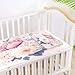 Burbuja Baby Cooling Mat Elegant Floral Bouquet Bed Pad Ice Silk Cool Mat for Crib Mattress, Sleeping Pad with Pillowcase for Girl Boy, 28x52 in