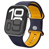 Apple Watch バンド 42/41/40mm【Apple Watch SE3/11/10/9/8/7/SE2/SE/6/5/4 対応】 シリコン素材 ストラップ 通気性 肌にやさしい ナノポップ AMP09325 (ブルーベリー・ネイビー)