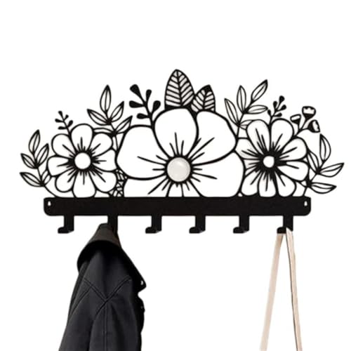 ZZlei2yu-12 Perchero de pared Percha de flores montada en la pared, percha, arte metal for perchero entrada