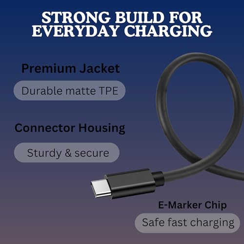 Image of Umake 45W USB C to USB C Cable, Super Fast Charging, Durable Nylon Braided Type-C Cable, 480Mbps Data Sync, Compatible with Samsung, iPhone 16 /15, OnePlus, Xiaomi, MacBook & iPad - 1M