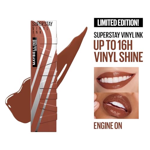 Image of Maybelline Super Stay Vinyl Ink High Shine Racing Liquid Lipstick, Engine | 4.2ml