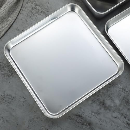 Plaque de cuisson carrée en acier inoxydable à conduction uniforme pour biscuits