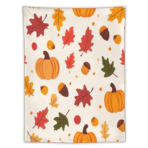 Tapiz de calabazas otoñales divertido y decorativo para pared de sala de estar