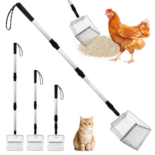 Hühnerstall Zubehör, Hühnerkotschaufel für die Reinigung, 3 Einstellbare Längen 23in/31in/40in, Siebschaufel für Reinigung Siebschaufel, Scooper für Geeignet Zum Reinigen Von Katzen und Hühnerkot Hühnerstall Zubehör, Hühnerkotschaufel für die Reinigung, 3 Einstellbare Längen 23in/31in/40in, Siebschaufel für Reinigung Siebschaufel, Scooper für Geeignet Zum Reinigen Von Katzen und Hühnerkot