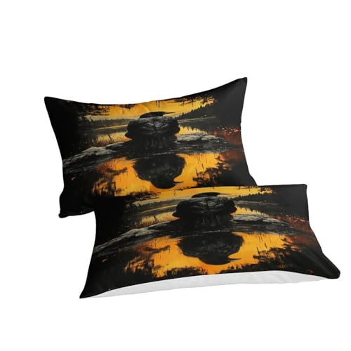 Housse de couette corbeaux impression 3D haute définition en microfibre premium 135x200cm - 5