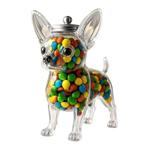 Chihuahua Candy Jar,Dog Treat Glass Jar,Pet Snack Storage Container,Adorable Dog