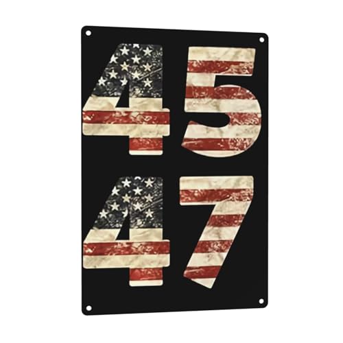 Trump 2024 Trump 45 47 Vintage Garden Metal Tin Sign For Home, Living Room, Bedroom, Kitchen, Bar, Coffee Shop, Garage 12×8 Inches