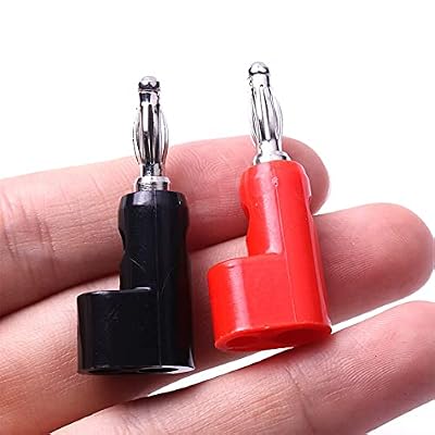 Atoplee Stackable Plugs 6 Pairs Black and Red Stackable Solderless Banana Plug Connectors