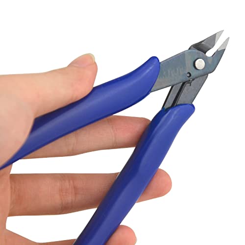 Xinmeiwen 2Pcs Flush Cutters Precision Electronic Wire Cutters Mini Cutting Pliers For Ultra-Fine Cutting Needs (Blue) #TOP5