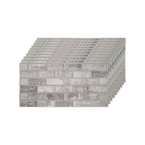 IZODEKOR 3D Brick Effect Wall Panels - Faux Brick Paneling for Living Room, Kitchen, Bathroom and More | Beige Dream - Pack of 10 Covers 53 sq ft