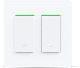 Milfra Smart Light Switch 2 Gang-WiFi Smart Light Double Switch Work with Alexa, Google Home,Wireless Control, 2.4G WiFi Smart Light Switch, Single-Pole, Neutral Wire Required