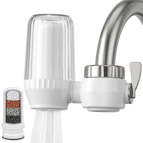 Image of Supvox Faucet Activated Carbon Water Filter Active Carbon Filtration Core Water Filter Faucet Mount Water Filtration System for Tap Water, Hard Water Softener, Universal Water Tap Filter, Clear
