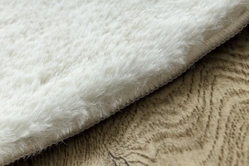 Tapis lavable blanc 60x100 cm moderne et structuré gaufré pour salon et chambre - 8