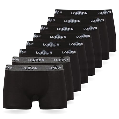 FM London Herren (4/8er-Pack) Boxershorts Hipsters, Schwarz (8er Pack), L FM London Herren (4/8er-Pack) Boxershorts Hipsters, Schwarz (8er Pack), L