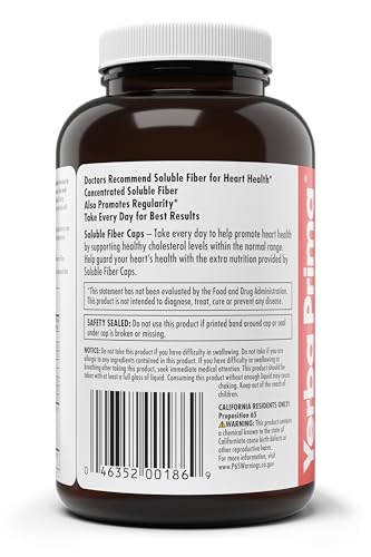 Yerba Prima Soluble Fiber Formula Capsules, 180 Count - Premium Dietary Fiber Supplement, Natural, Concentrated Soluble Fiber, Gluten Free, Non-GMO, Made in USA - Thumbnail 3