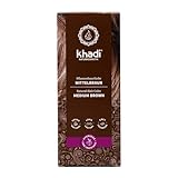 khadi MITTELBRAUN Pflanzenhaarfarbe - Haarfarbe für lebendiges, warmes Zimtbraun bis zu kräftigem, tiefem Mittelbraun - 100% pflanzlich - 100g