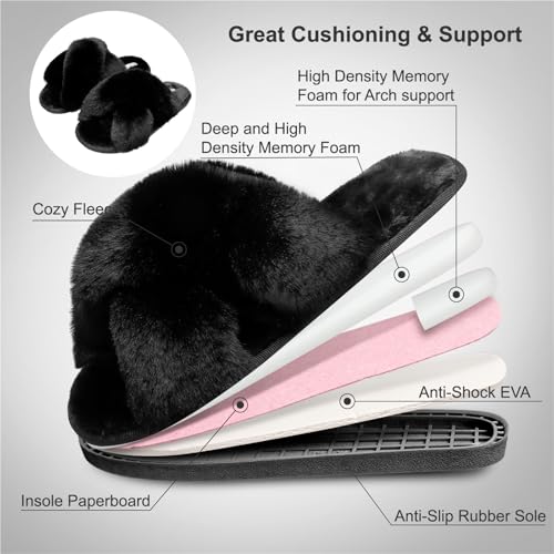 Women's Open Toe Slippers Women's Cross Band Slippers Soft Womens House Shoes4