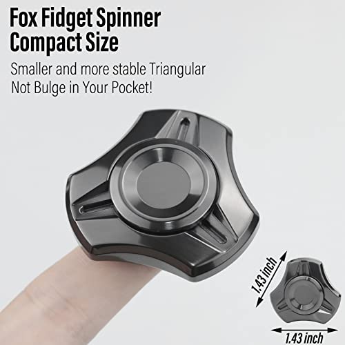 Image of FREELOVE Premium Metal Fidget Spinner for Adults, Stainless Steel Heavy Silent Spinner with Precision Bearing, Small Office Desk Toy & EDC for Stress Relief Focus ADHD, Mini Zirconium Alloy Black