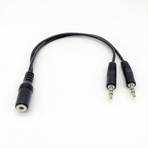 Aux Splitter Cable, 1 Female to 2 Male Aux Adapter, Audio Y Splitter for Headphones and Speakers