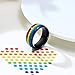 Nanafast 8mm Stainless Steel Enamel Rainbow LGBT Pride Ring for Lesbian & Gay LGBTQ Pride Wedding Engagement Band Black Size 9
