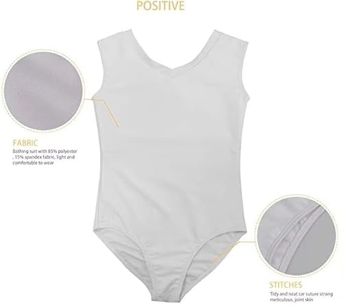 Suobstales Collant de ginástica para meninas, roupa de banho, peça única, roupa de banho de secagem