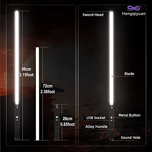 Hengqiyuan Sabre de Luz Star Wars RGB 2 em 1 Metal Lightsabers Brinquedos com 11 Cores e 7 Conjuntos