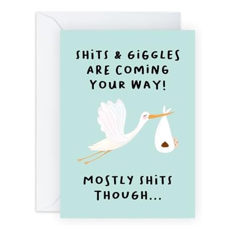 Funny Baby Shower Card with Stickers Cover