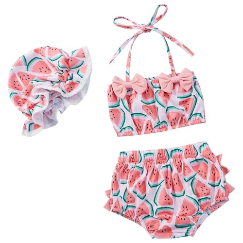 Maillot de bain 3 pièces bébé fille 6 ans col rond facile à enfiler avec zip