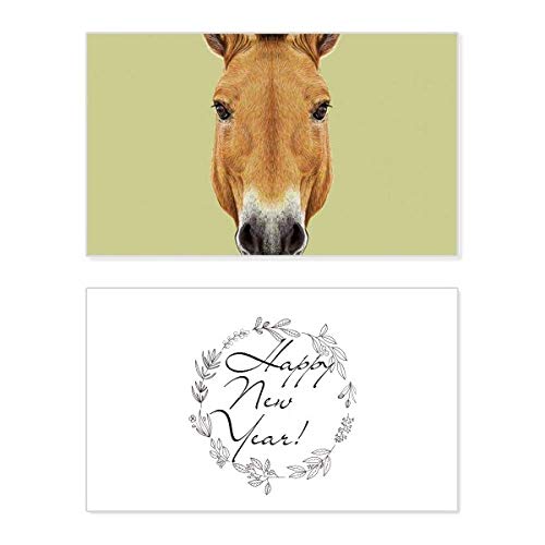 Tarjeta conmemorativa de Año Nuevo: caballo salvaje, color marrón