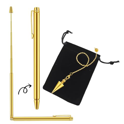 Kit professionale: contenente una penna rivelatrice ruotabile, un ciondolo e una borsa per la conservazione, questo è un negozio unico per tutte le vostre esigenze di rilevamento, che lo rende uno strumento pratico per gli occultisti per iniziare e progredire nel campo.