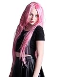 HDE Women's Bright Pink Wig with Bangs 32