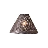 Irvin's Tinware 916CKB Lampenschirm aus Metall, ausgestellt, mit gestanztem Meißel-Design, rustikale Landhaus-Lampenschirme