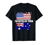 australia bandiera usa america sono entrambe le radici australiane maglietta